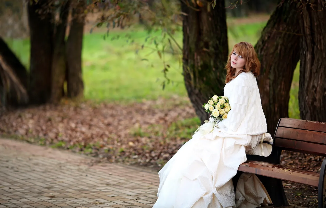 Photo wallpaper girl, mood, the bride