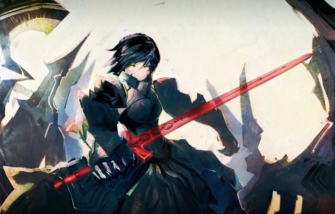 Photo wallpaper girl, sword, armor, Fate/Stay Night, saber, dark saber, Fate/Zero