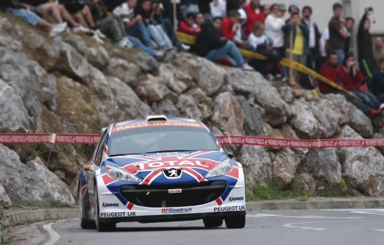 Photo wallpaper machine, auto, race, logo, Peugeot, Peugeot, WRC, the front