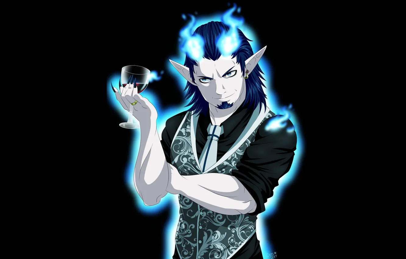 Photo wallpaper glass, the demon, male, Ao no Exorcist, Blue exorcist, by crescenti c