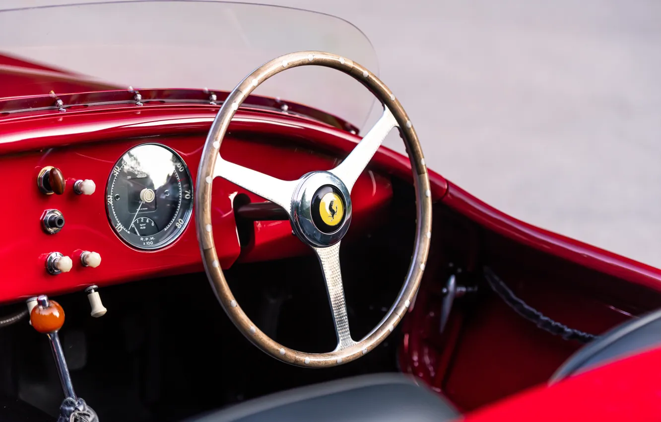 Photo wallpaper Ferrari, 212, 1951, Steering Wheel, Ferrari 212 Export Barchetta