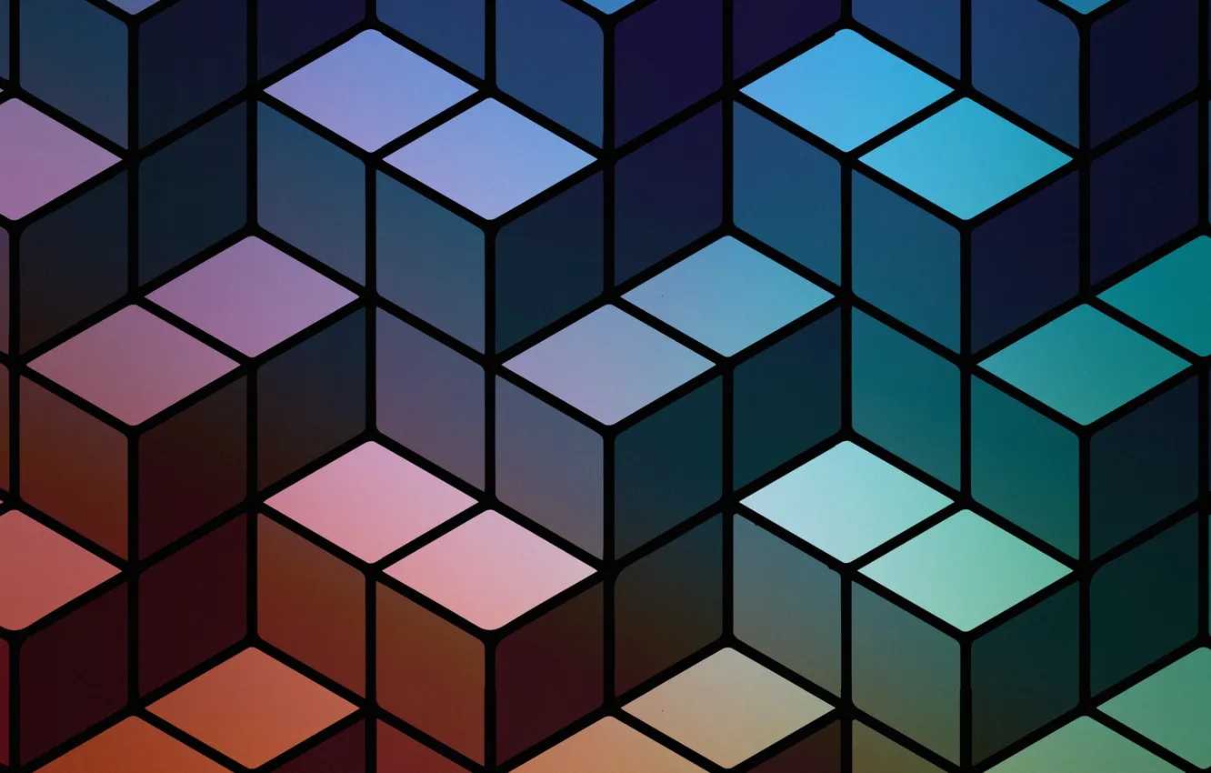 Photo wallpaper mosaic, abstraction, texture, cube