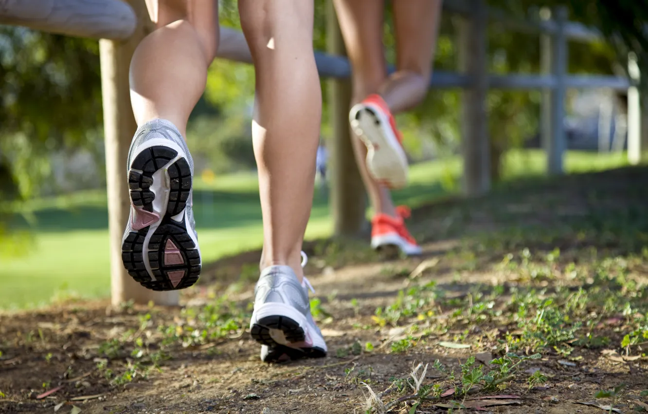 Photo wallpaper legs, shoes, outdoor, running, physical activity, jogging