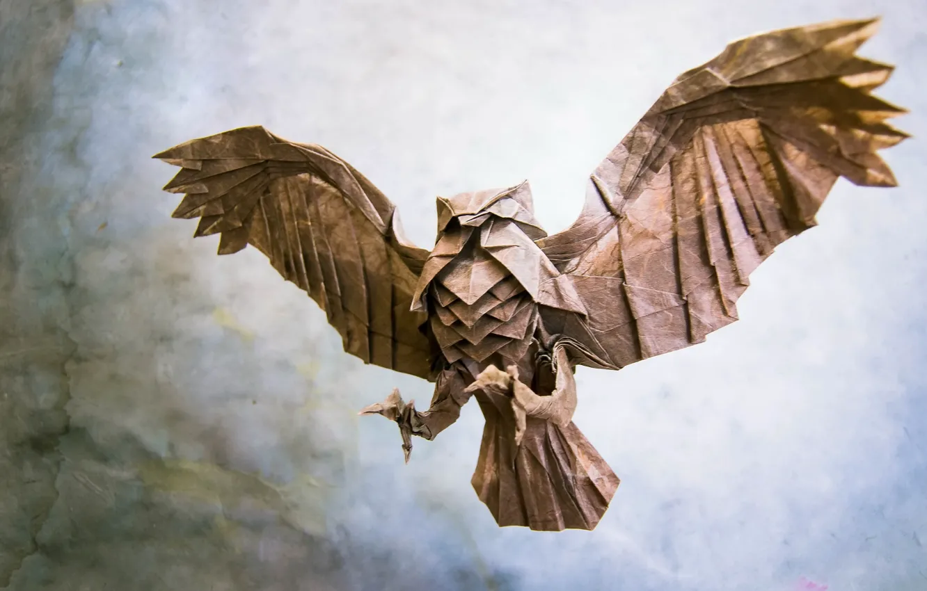 Photo wallpaper paper, bird, origami