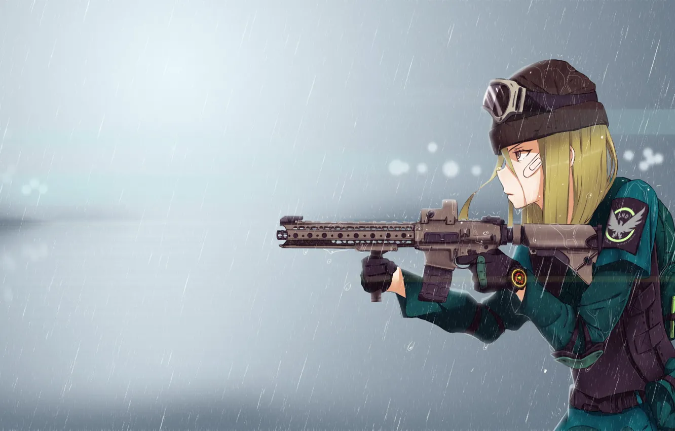 Photo wallpaper girl, gun, game, military, weapon, anime, rifle, Tom Clancy's