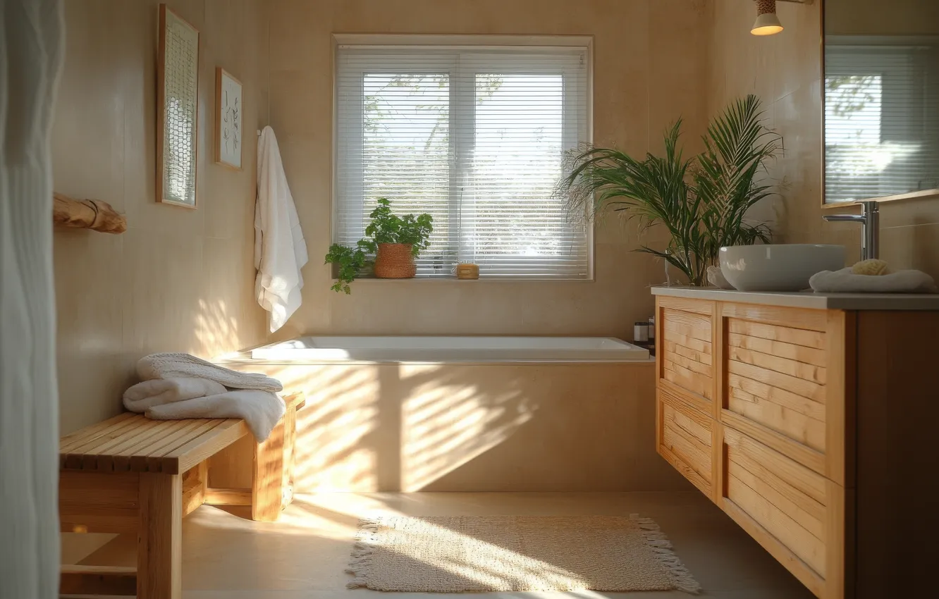 Photo wallpaper light, comfort, room, wall, furniture, plant, home, interior