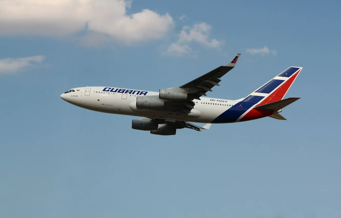 Photo wallpaper sky, blue, airplane, Airlines, aviation, IT-96-300, Cubana