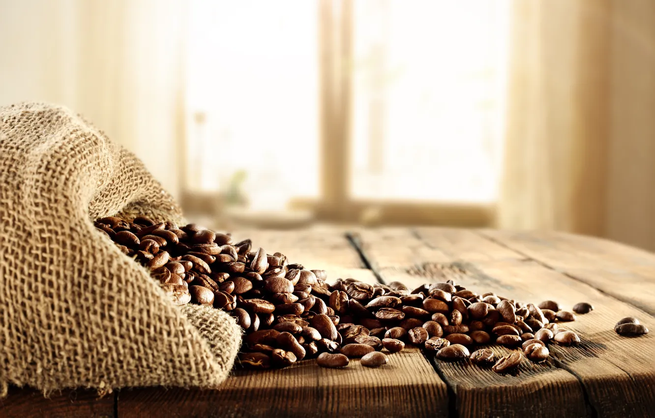 Photo wallpaper bag, coffee beans, bag, coffee beans