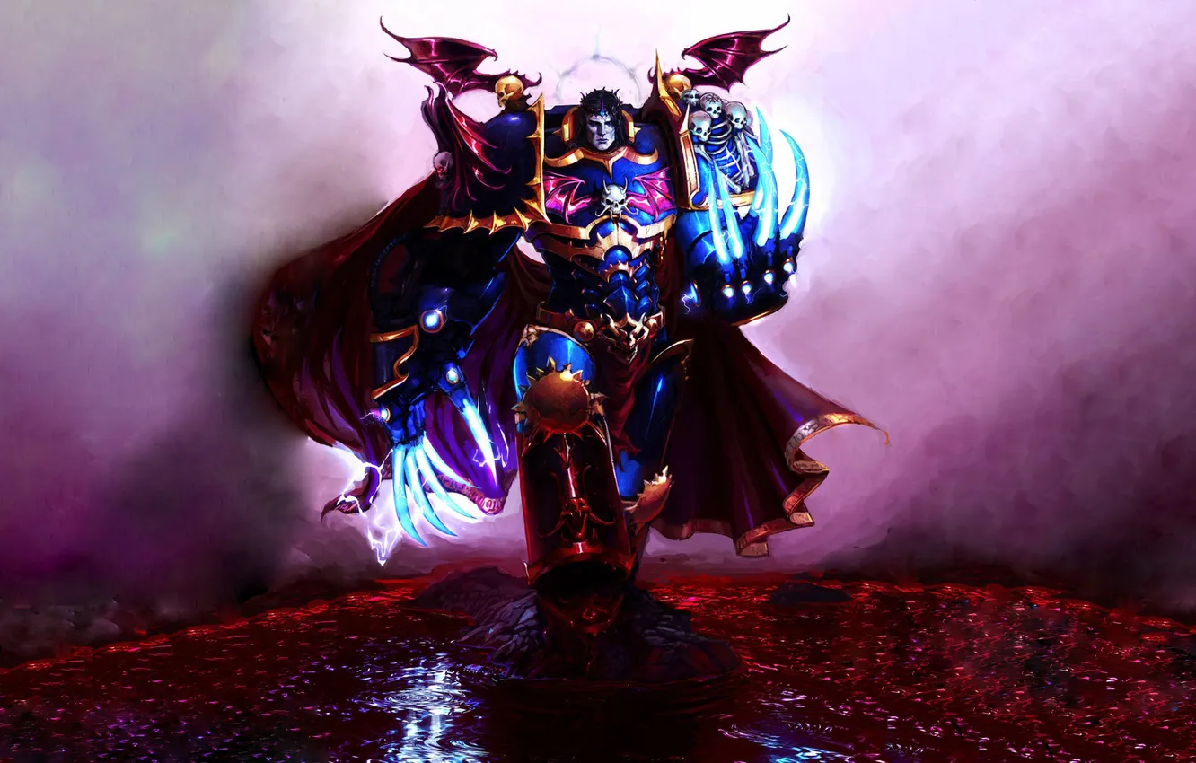 Photo wallpaper blood, chaos, warhammer 40k, space Marines, the Primarch, lords of the night, Night Lords, Conrad …