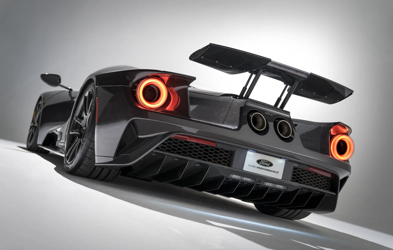 Photo wallpaper Ford, supercar, Ford GT, rear view, 2020, Liquid Carbon