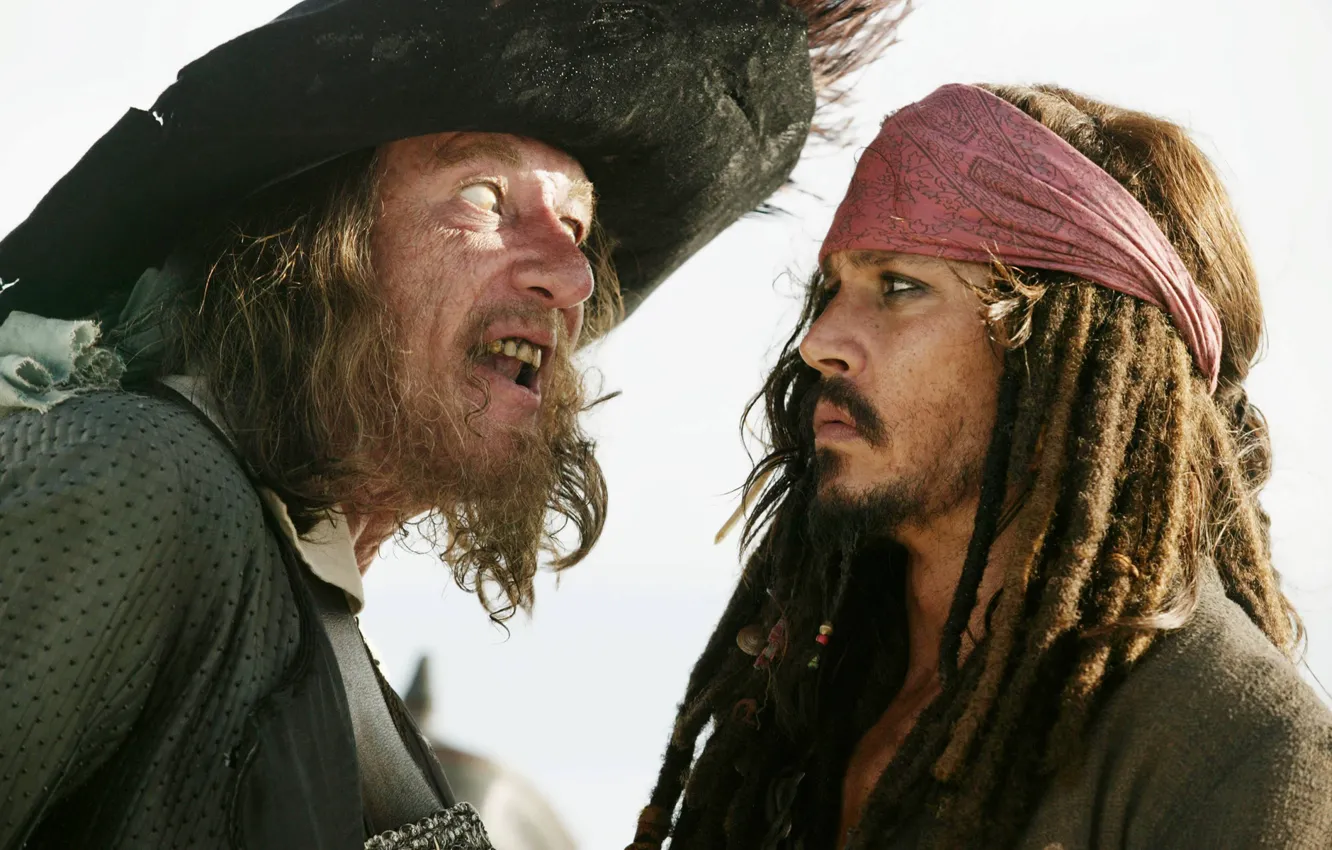Photo wallpaper pirates of the Caribbean, Jack Sparrow, Hector Barbossa