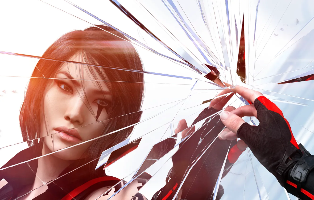 Photo wallpaper girl, reflection, hands, Electronic Arts, DICE, Faith, Faith, EA DICE