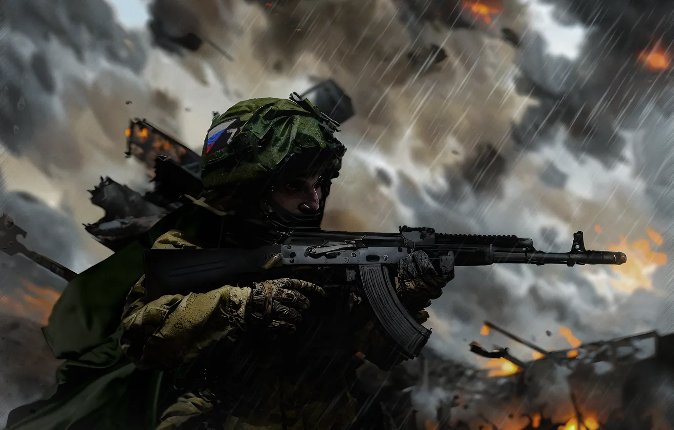Photo wallpaper warrior, soldiers, male, SVO