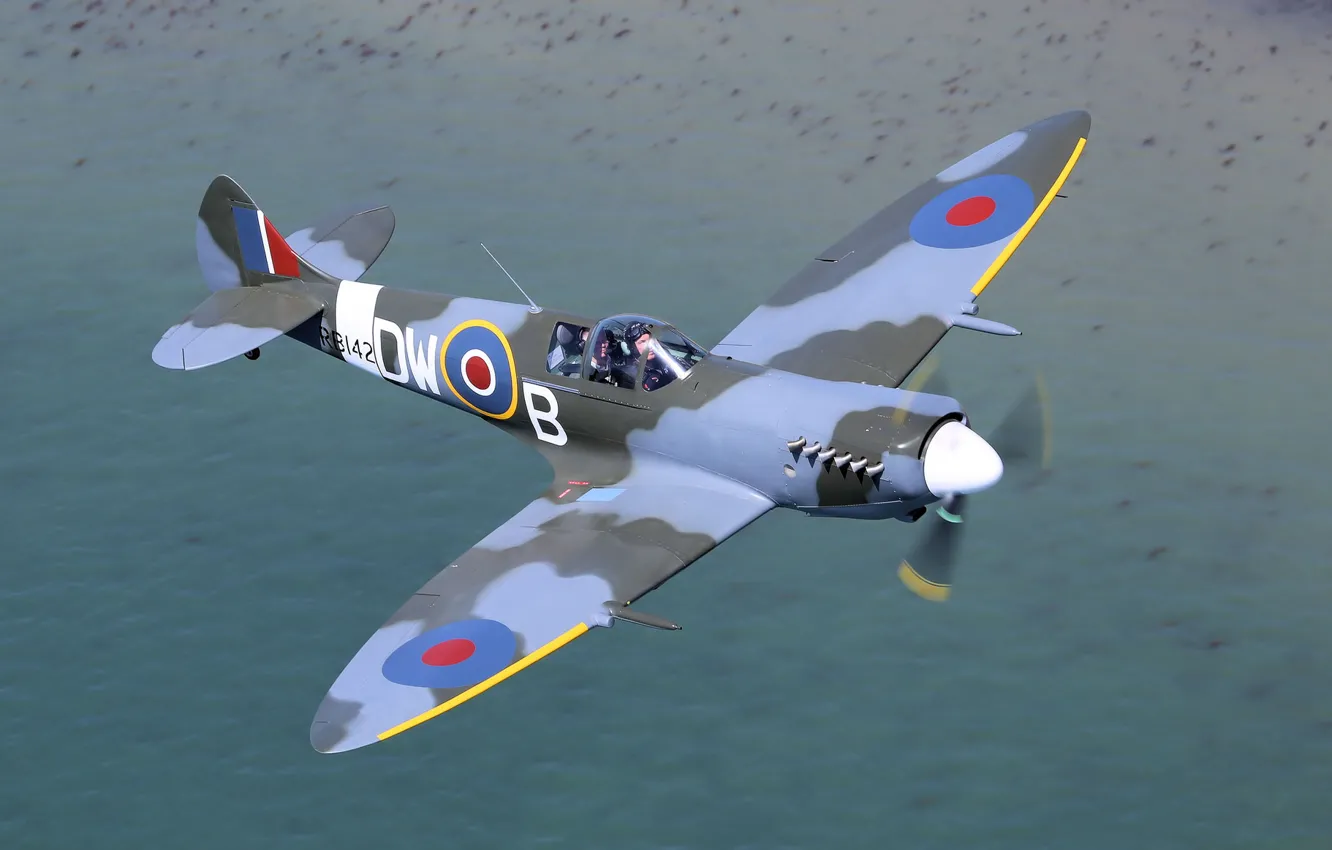 Photo wallpaper fighter, British, Spitfire, single-engine, Supermarine
