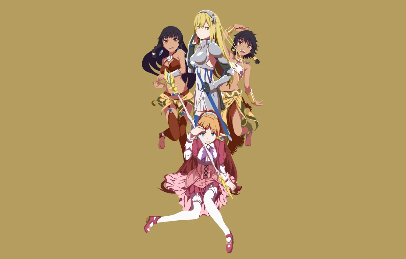 Photo wallpaper girl, sword, armor, anime, ken, blade, elf, manga