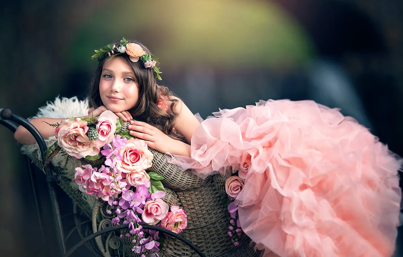 Photo wallpaper flowers, dress, Floral Princess, Ashlyn Mae.girl