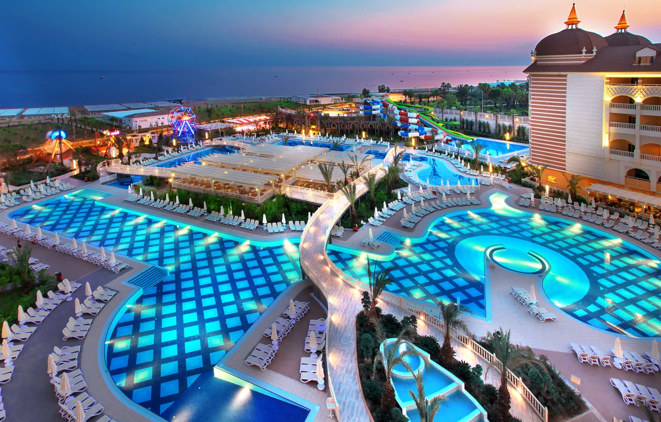 Photo wallpaper pool, the hotel, Turkey, the area, led, Antalya