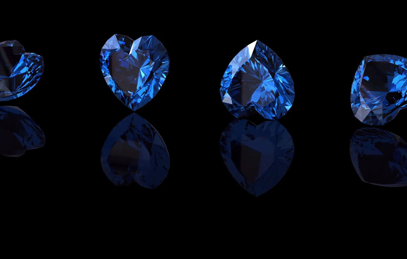 Photo wallpaper blue, stone, hearts, sapphire