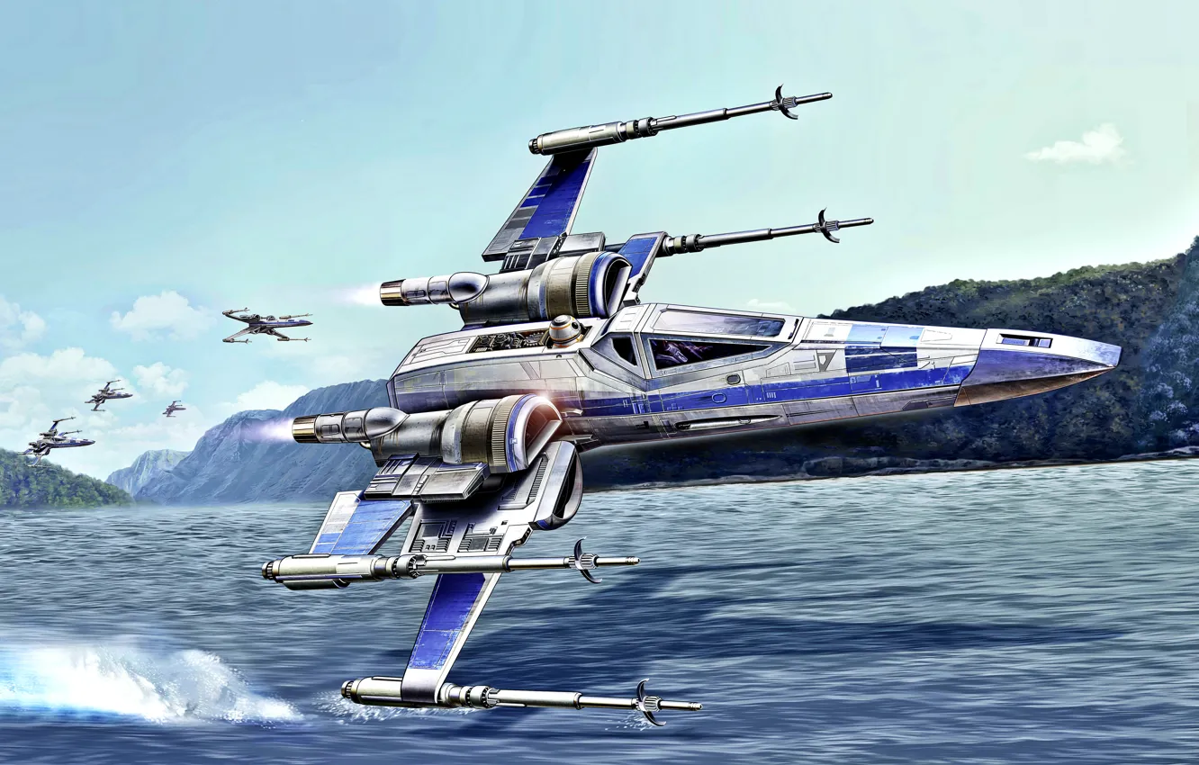 Photo wallpaper star wars, X-wing, Galactic civil war, Star fighter, T-65B, The rebel Alliance