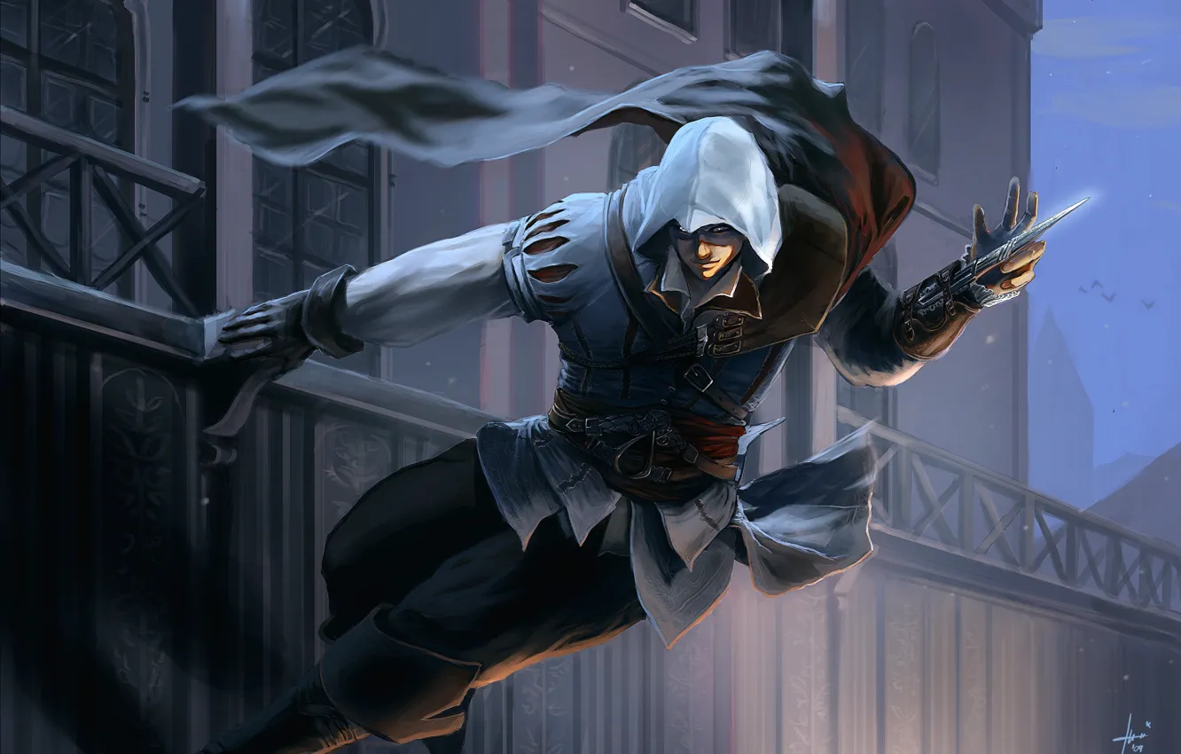 Photo wallpaper figure, art, blade, Ezio auditore, assassin's creed 2