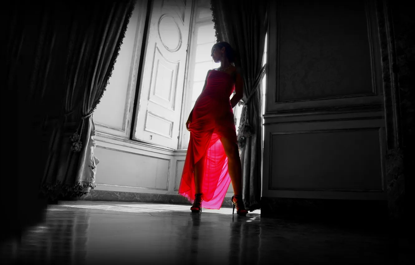 Photo wallpaper girl, light, room