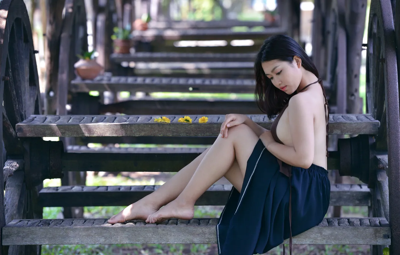 Photo wallpaper summer, girl, legs, East