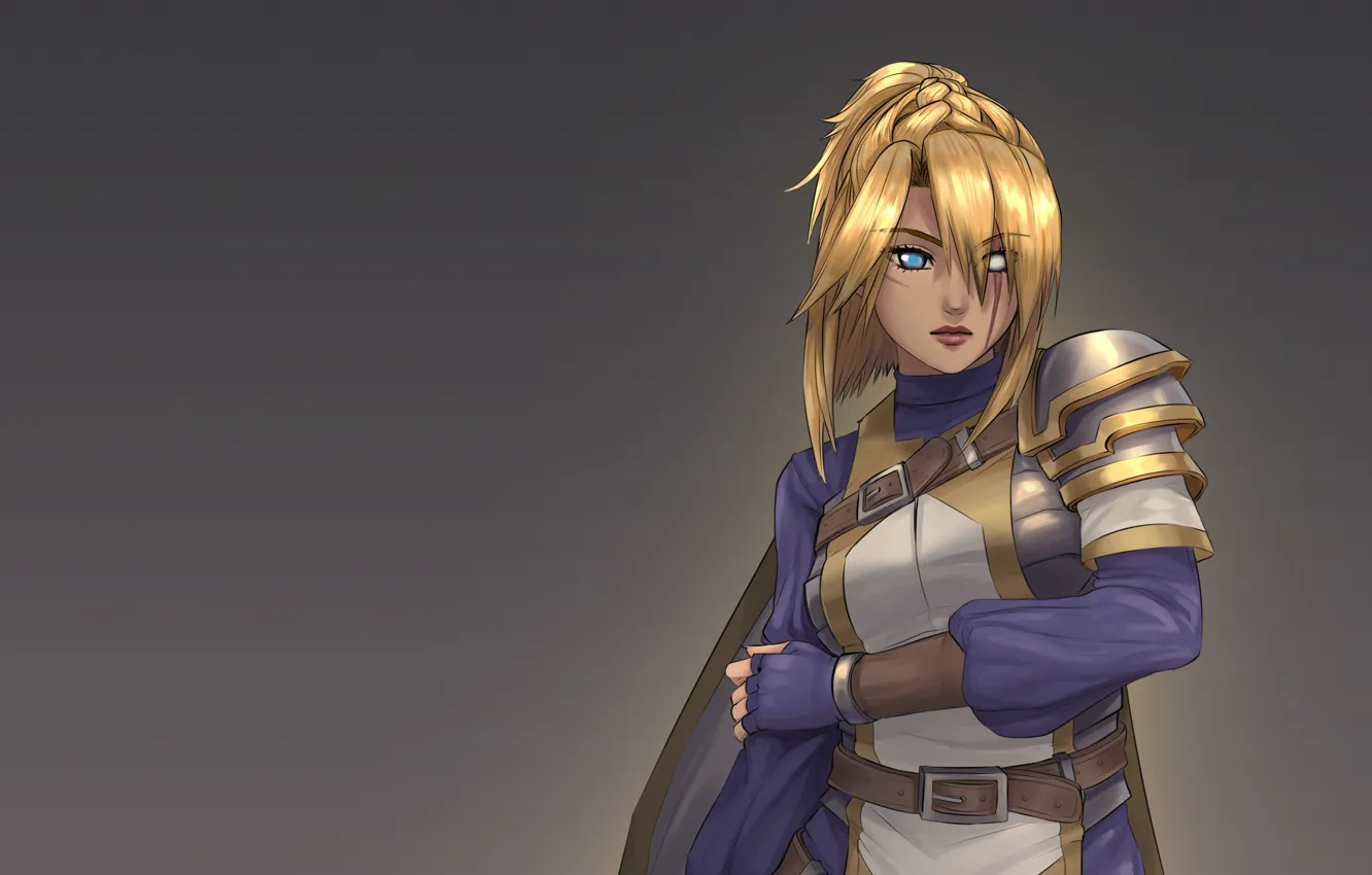 Photo wallpaper eyes, look, girl, art, blonde, cloak, anime, Nata