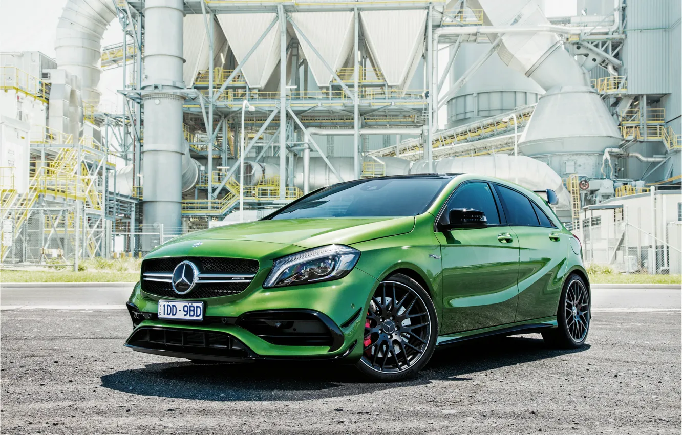 Photo wallpaper green, Mercedes-Benz, Mercedes, AMG, AMG, A-class, W176