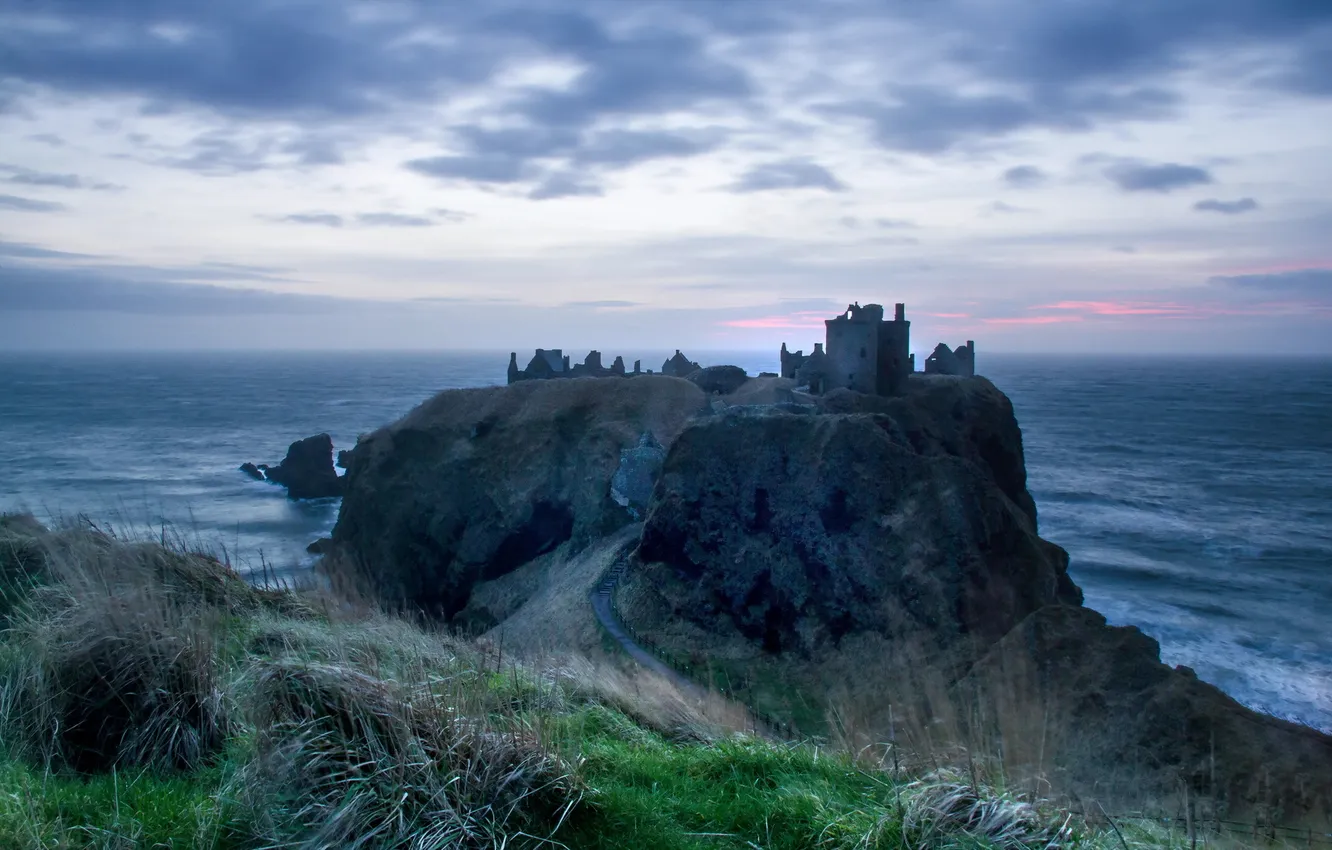 Photo wallpaper sea, landscape, castle