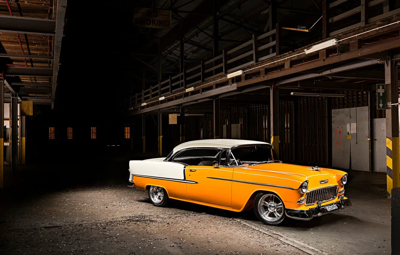 Photo wallpaper Chevrolet, Classic, Bel Air, Coupe, Vehicle, Bright machine