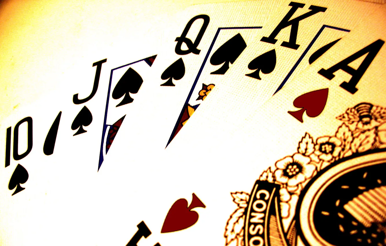 Photo wallpaper map, poker, Royal Flush, Royal flush