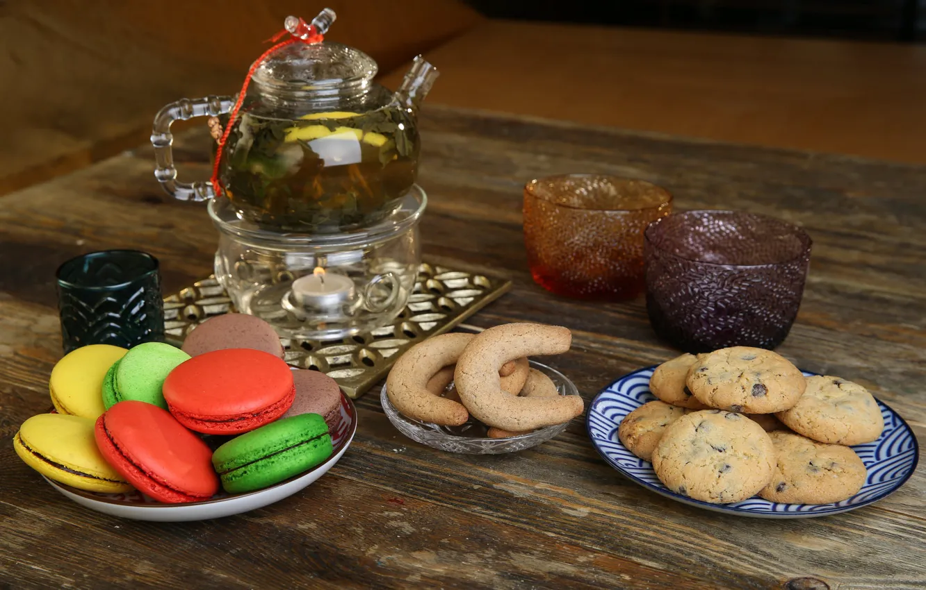 Photo wallpaper tea, cookies, the tea party, delicious