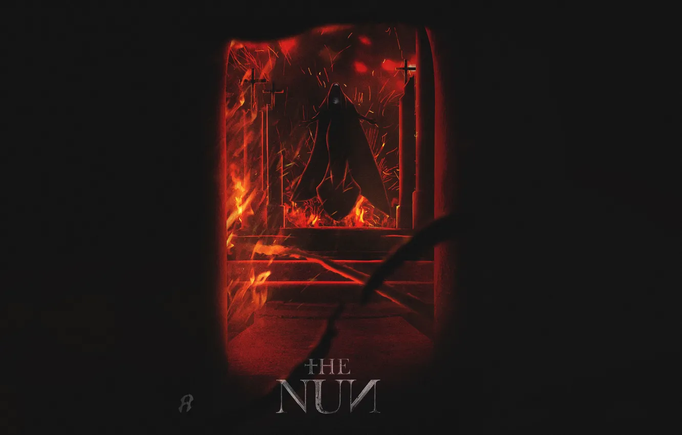 Photo wallpaper Fire, The demon, Art, The spell, Anupam Arts, The curse of the nuns, Valak, Balak