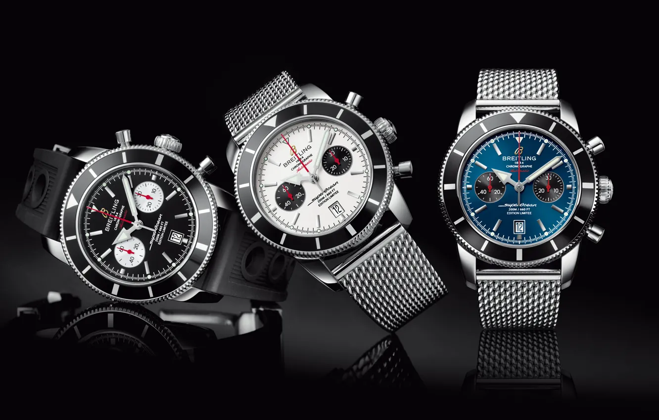 Photo wallpaper Watch, Watch, Breitling, superocean heritage chronographe 44