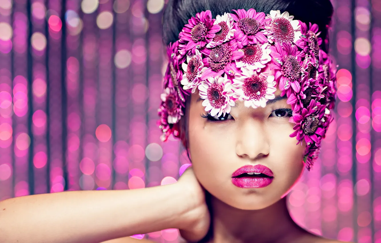 Photo wallpaper look, girl, style, Asian