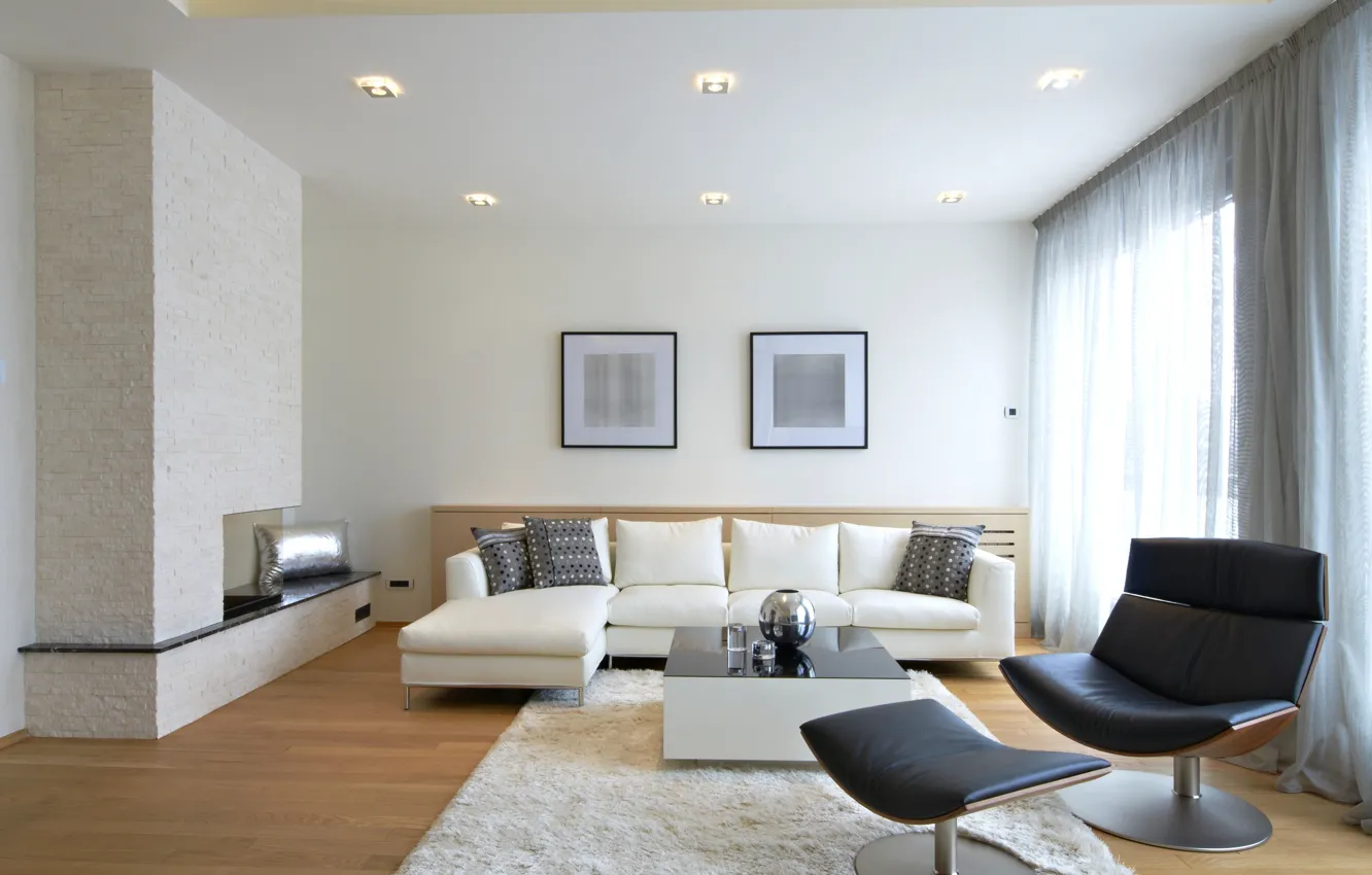 Photo wallpaper room, sofa, interior, chair