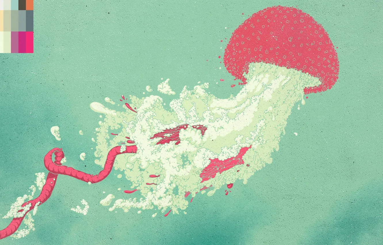 Photo wallpaper figure, jellyfish