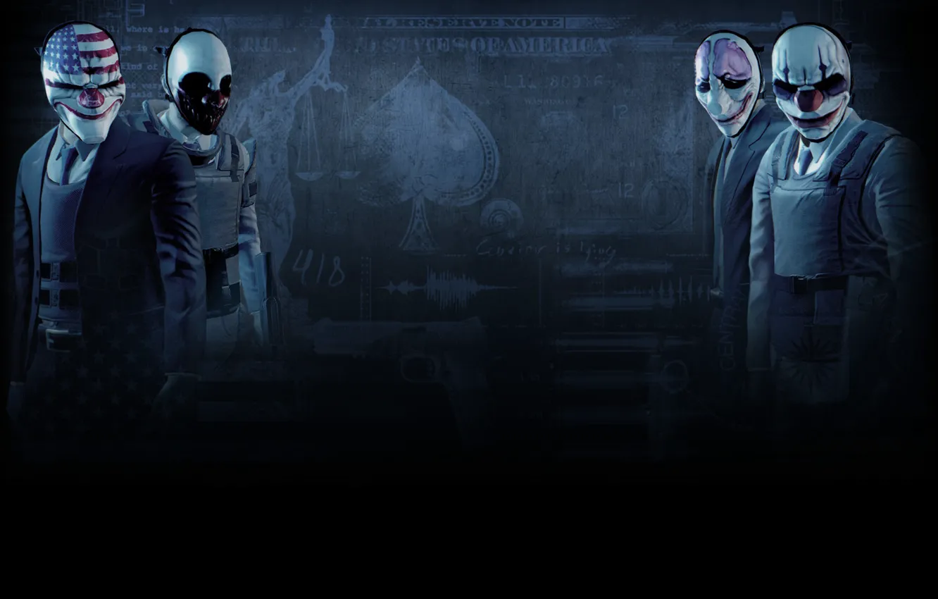 Photo wallpaper wolf, Dallas, chains, Hoxton, payday2