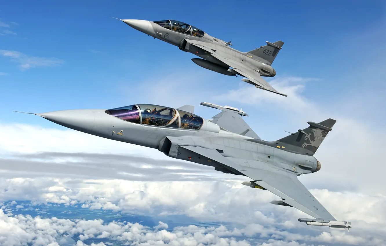 Photo wallpaper fighter, Gripen, JAS 39, You CAN