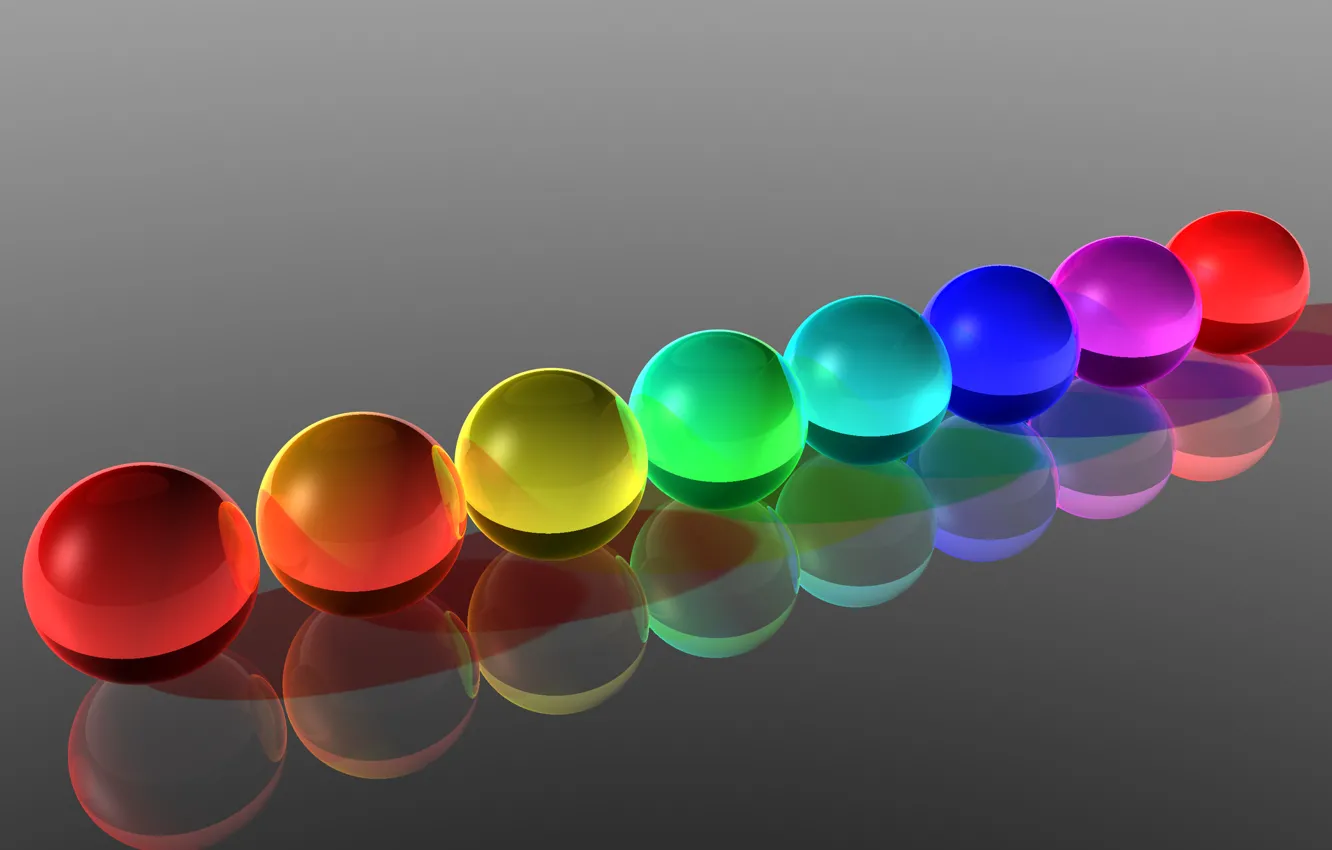 Photo wallpaper balls, color, rainbow, the volume
