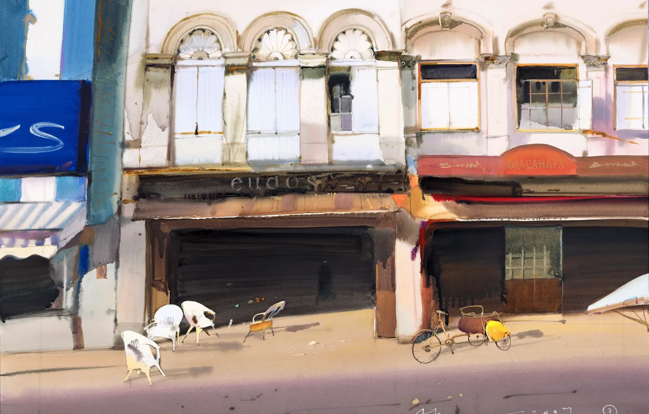 Photo wallpaper street, chair, Arusha Vimos -, I feel Her Look, visited