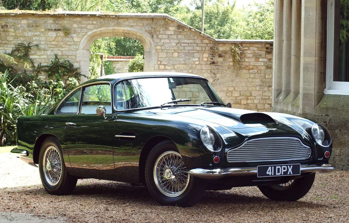 Photo wallpaper auto, Aston Martin, wheel, spokes, classic, DB4
