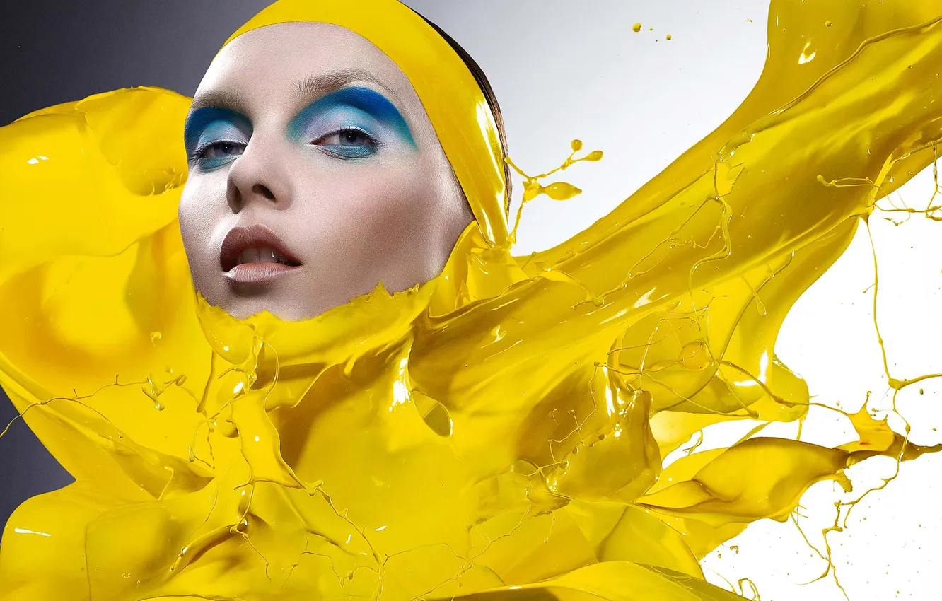 Photo wallpaper look, squirt, face, paint, makeup