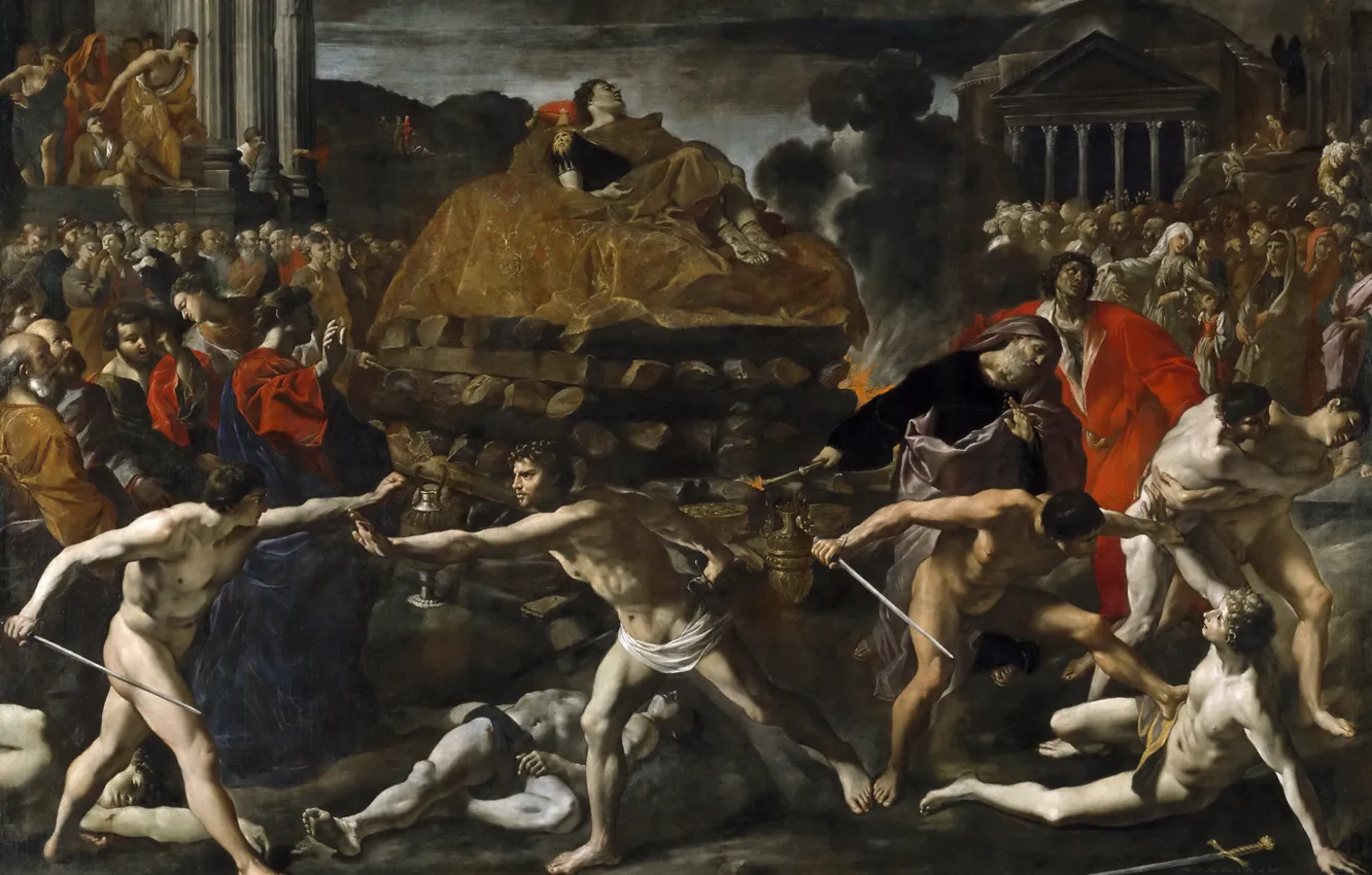 Photo wallpaper picture, The Funeral Of The Roman Emperor, Giovanni Lanfranco