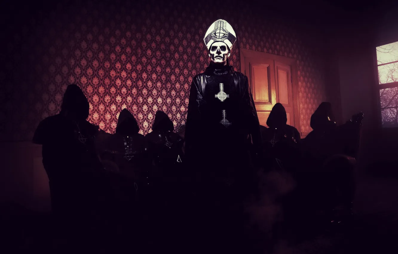 Photo wallpaper light, Ghost, Music, band, room, nameless ghouls, papa Emeritus II, Swedish