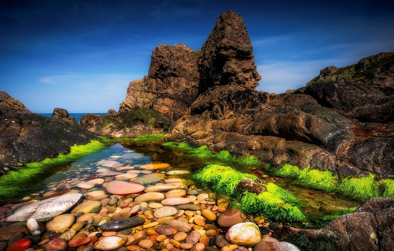 Photo wallpaper shore, Scotland, United Kingdom, Portknockie