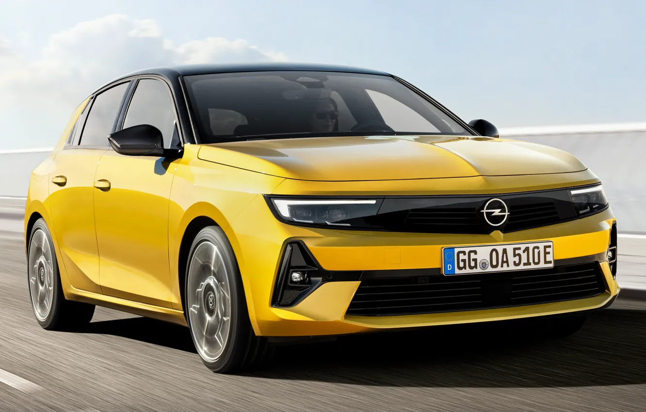 Photo wallpaper speed, sedan, hybrid, exterior, 2021, Opel Astra Hybrid, opel astra