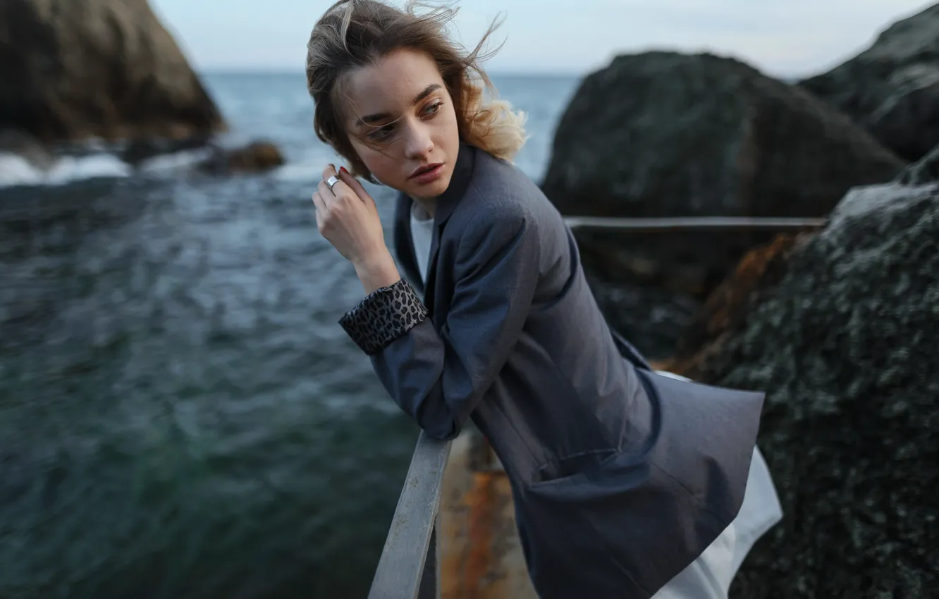 Photo wallpaper girl, the wind, hair, Aleks Five