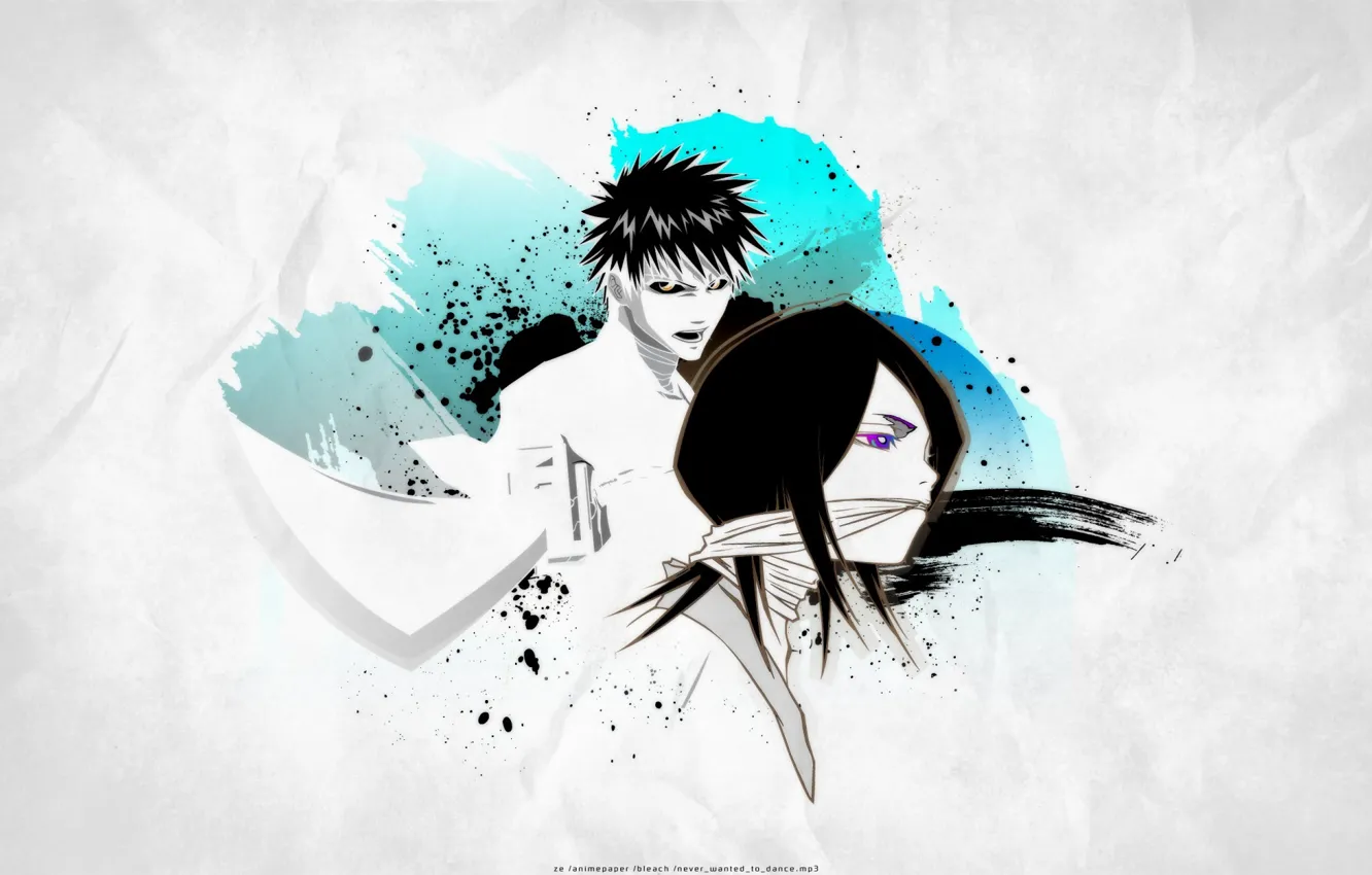 Photo wallpaper sword, anime, art, Bleach, Bleach, kuchiki Rukia, Kurosaki Ichigo, zanpakutō