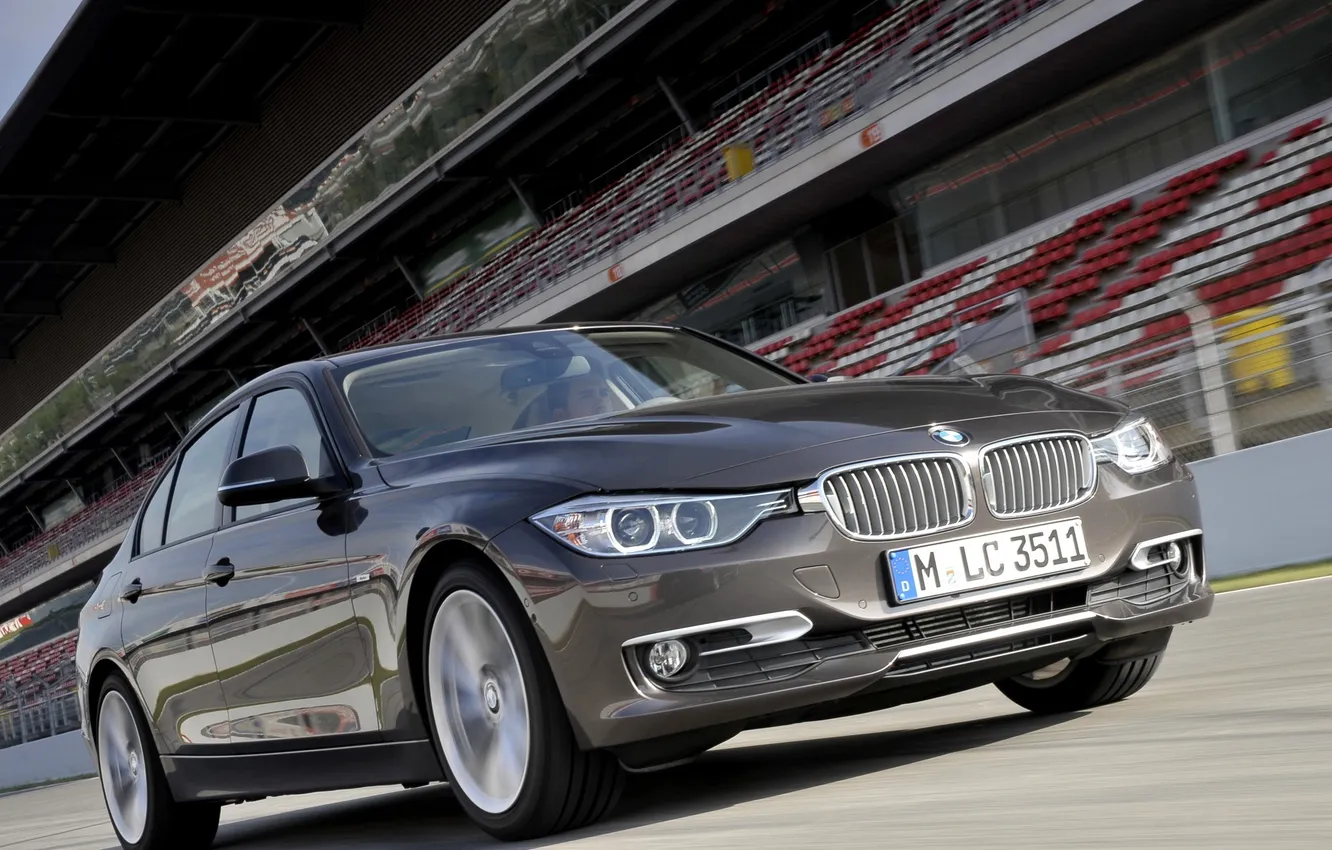 Photo wallpaper grey, BMW, BMW, sedan, the front, tribune, F30, Sedan